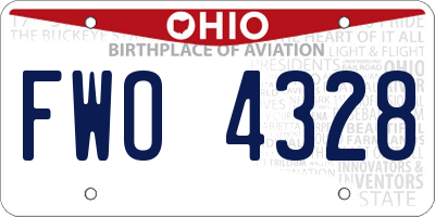 OH license plate FWO4328
