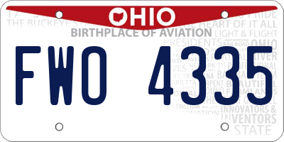 OH license plate FWO4335