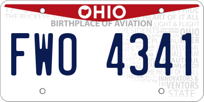 OH license plate FWO4341