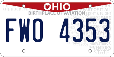 OH license plate FWO4353