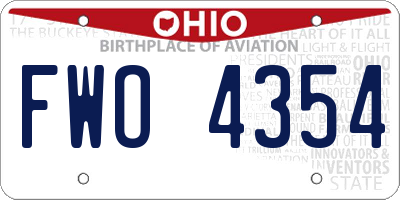 OH license plate FWO4354