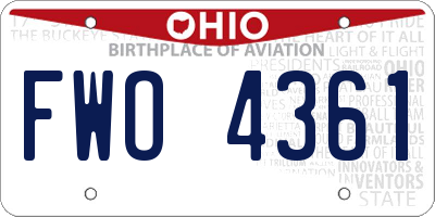 OH license plate FWO4361