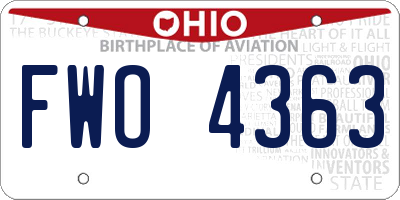 OH license plate FWO4363