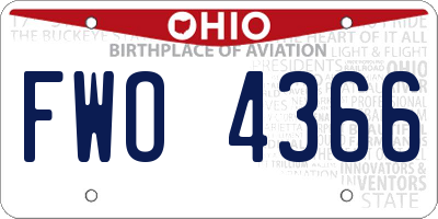 OH license plate FWO4366