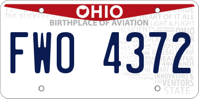 OH license plate FWO4372