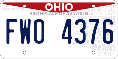 OH license plate FWO4376