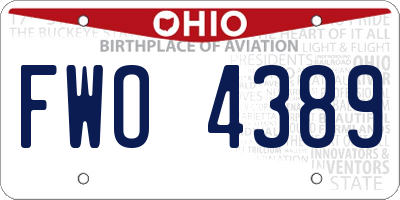 OH license plate FWO4389