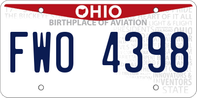 OH license plate FWO4398