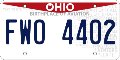 OH license plate FWO4402