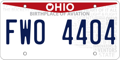 OH license plate FWO4404