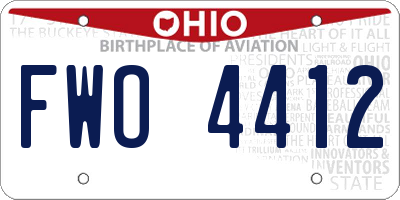 OH license plate FWO4412