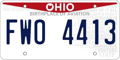 OH license plate FWO4413