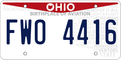 OH license plate FWO4416