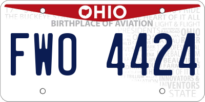 OH license plate FWO4424
