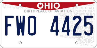 OH license plate FWO4425