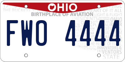 OH license plate FWO4444