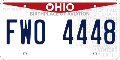 OH license plate FWO4448