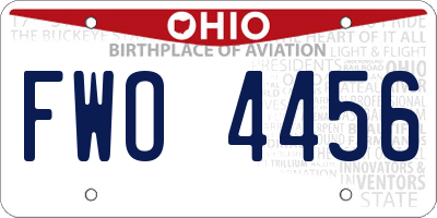 OH license plate FWO4456