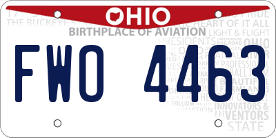 OH license plate FWO4463