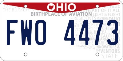OH license plate FWO4473