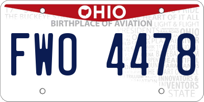 OH license plate FWO4478