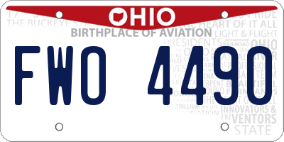 OH license plate FWO4490
