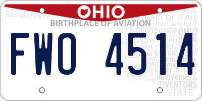 OH license plate FWO4514
