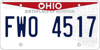 OH license plate FWO4517