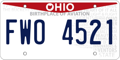 OH license plate FWO4521