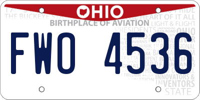 OH license plate FWO4536