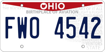 OH license plate FWO4542