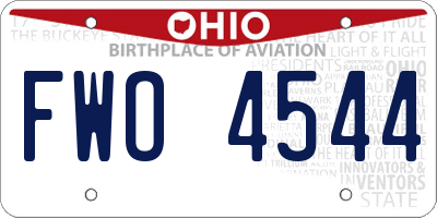 OH license plate FWO4544
