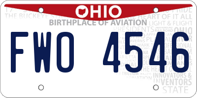 OH license plate FWO4546