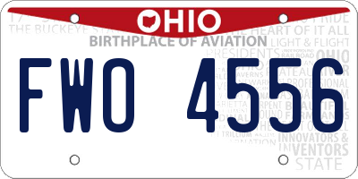OH license plate FWO4556