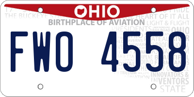 OH license plate FWO4558
