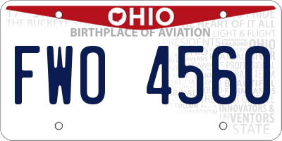 OH license plate FWO4560