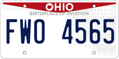 OH license plate FWO4565