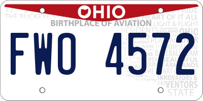 OH license plate FWO4572