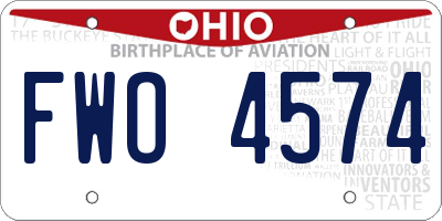OH license plate FWO4574