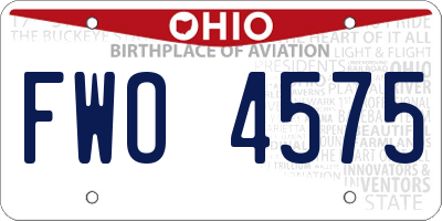 OH license plate FWO4575