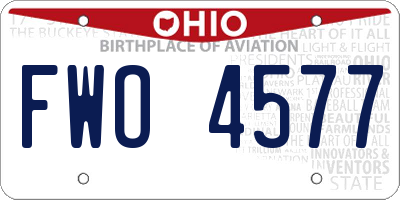 OH license plate FWO4577