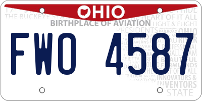 OH license plate FWO4587