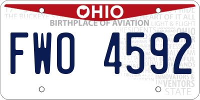 OH license plate FWO4592