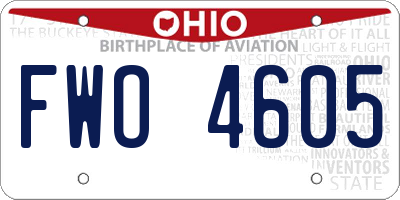 OH license plate FWO4605