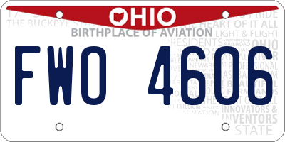 OH license plate FWO4606