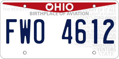 OH license plate FWO4612