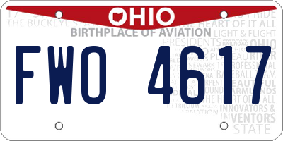 OH license plate FWO4617