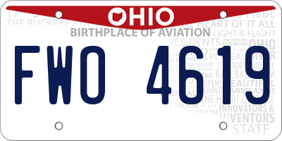 OH license plate FWO4619