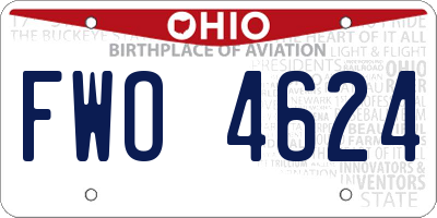 OH license plate FWO4624