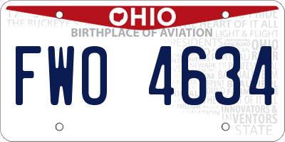 OH license plate FWO4634